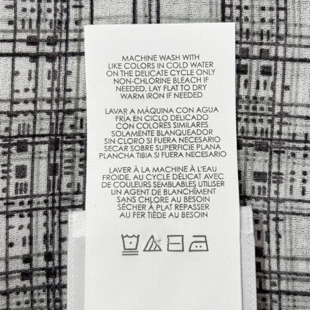 Cabi Sheer Fairy Goth Black White Grid V-Neck Tiered Flutter Sleeve Blouse XS - Picture 8 of 9